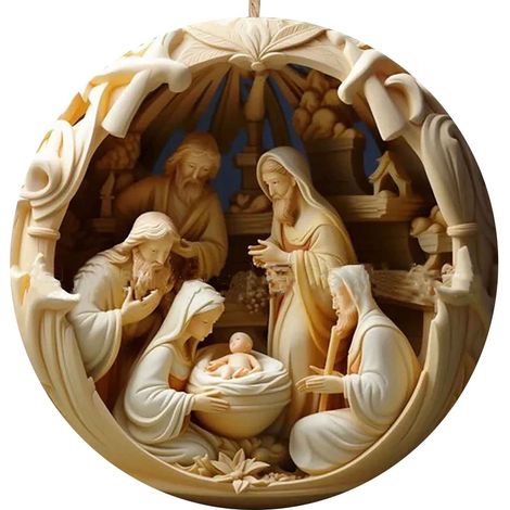 Ornement De Crèche - Ornement Acrylique 2D Pour Arbre De Noël - Décoration Religieuse Chrétienne - Lot De 1 Pièce (1/3)