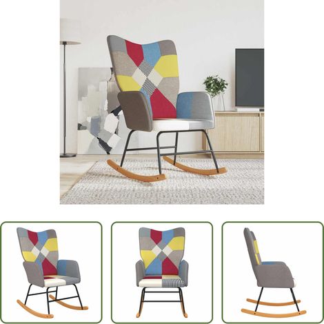 Patchwork Stuhl - Schaukelstuhl Patchwork Stoff (1/5)