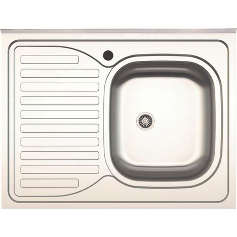Lavabo de apoyo SA30 con gocciolatoio sinistro 80x60 cm inox
