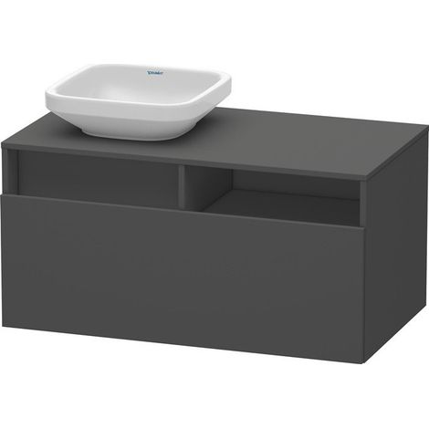 Meuble sous-vasque DURASTYLE 550x1000x500m avec découpe gauche graphite mat