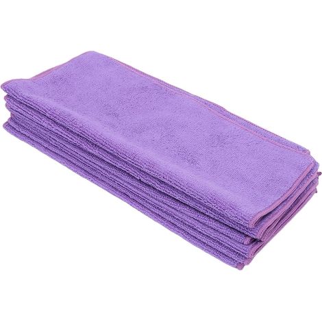 Chiffon de Nettoyage en Microfibre, Paquet de 7 Serviettes de Nettoyage Violettes 30 X 30 Cm, Microfibre Douce, d'essuyage Absorbante, Chiffons Ménagers Réutilisables pour Cuisine, Salle de (1/5)