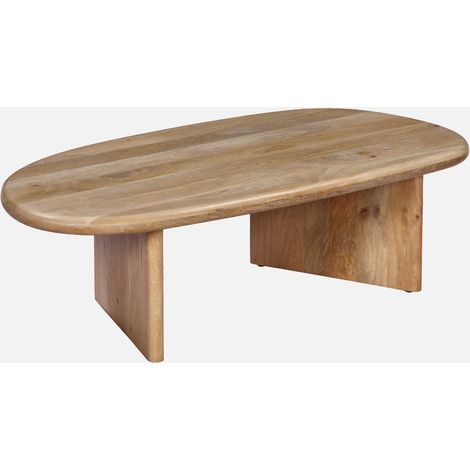 Tavolino ovale in legno di mango