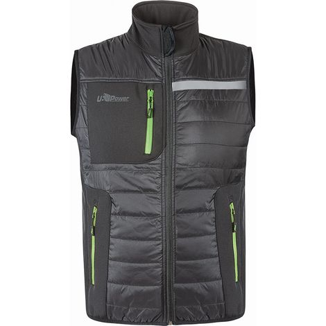 Chaqueta de trabajo sin mangas WALL - Gris/Verde XL