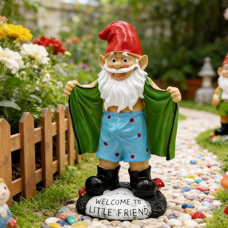 Nain de Jardin Grande Taille de 21 cm, Sculpture d'extérieur en polyrésine, Figurine de Jardin, décoration de Jardin, pelouse, Cour, Balcon, Porche, terrasse (1/5)