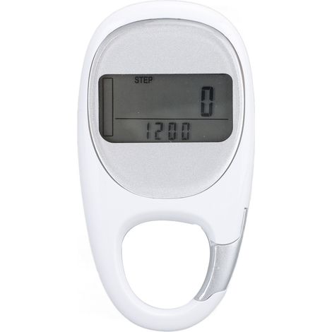 Podomètre de marche multifonction avec mémoire, clip de compteur de pas pour voyage, randonnée, sports, blanc (1/5)