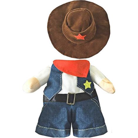 1 déguisement de cowboy pour chien, avec chapeau amovible, polyester doux et respirant, pour fêtes et séances photo (1/5)