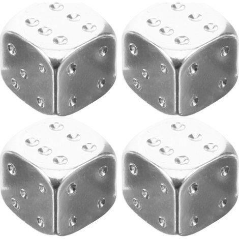 bouchons de valve pour pneus de voiture, bouchons de valve de vélo en forme de dé, bouchons de valve de pneu en forme de dé-1.20X1.20X1.20CM-Silver (1/4)