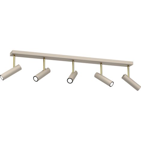 Plafonnier barre 5 spots beige GU10 8W Axion Luminex