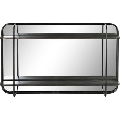 Miroir mural chic et élégant en métal noir - Noir intense et mat (1/3)