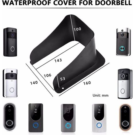 Copertura in metallo nero resistente alle intemperie per campanelli wireless, scatole a muro, porte d'ingresso e prese esterne. (1/4)