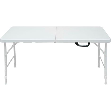 Table pliante réglable en hauteur 124,97 cm, légère, stable et facile à nettoyer, pour intérieur, extérieur et bureau, blanche CHICFURN (1/5)