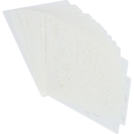 Ensemble de 16 gabarits de masquage en aérosol pré-peints en forme de règle à dentelle pour le dessin et le masquage des découpes. (1/5)