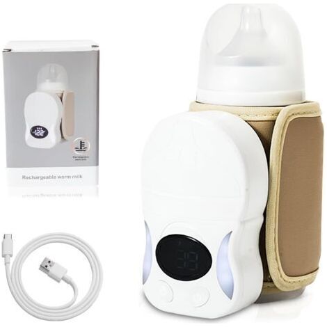 Chauffe-biberon portable pour bébé - 10 000 mAh - Sans fil - Avec 6 températures réglables - USB - Pour la maison, les voyages (1/5)
