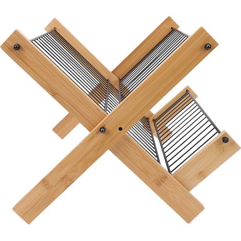 Égouttoir à vaisselle pliable à 2 niveaux avec porte-ustensiles pour une organisation et un rangement optimaux du plan de travail. (1/5)