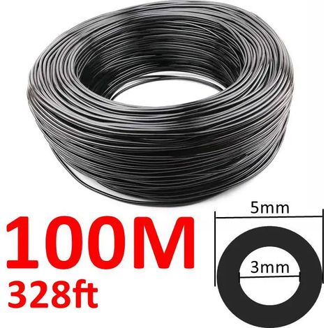 Tuyau d'arrosage de jardin (100 m) 3/5 mm (1/8 pouce) en PVC pour micro-irrigation goutte à goutte, idéal pour les plantes et les fleurs. (1/5)