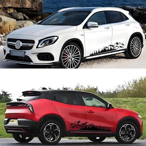 Mountain Forest Car Stickers Side Window Stickers for Car Hood Auto Vinyl Decal for Jeep RV Camper Van 100 x 17 cm (1/4)