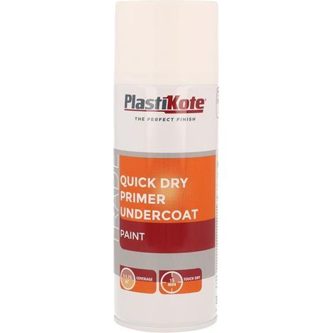 PlastiKote Trade Quick Dry Primer Spray White 400ml (1/3)