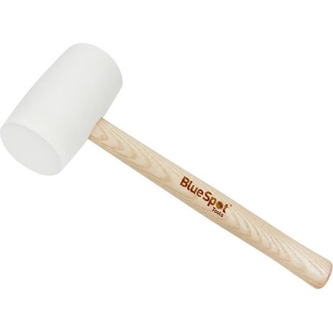 BlueSpot 16oz White Rubber Hammer Mallet Hardwood Shaft Grip Handle Diy (1/2)