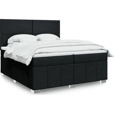 Boxspringbett mit Matratze Schwarz 200x200 cm Stoff vidaXL (1/5)