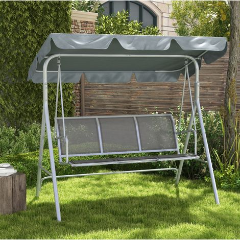 Sitzmöbel Gartenschaukel 3 Sitzer klappbar Metall OKMYHOME (1/3)