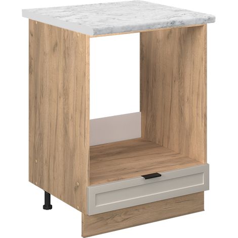 Herdumbauschrank Fame-Line, GrauBeige, 60 cm , AP Marmor, Vicco