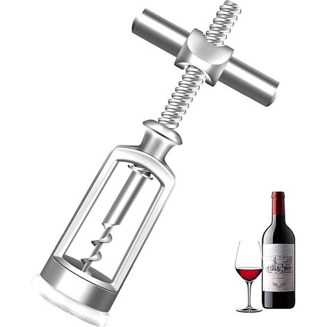 ouvre-bouteille de vin ouvre-bouteille en alliage de zinc tire-bouchon cloche, couteau de serveur croisé à vis utilisé pour les vins de liège tels que le vin rouge ouvert et le vin blanc sec (1/5)