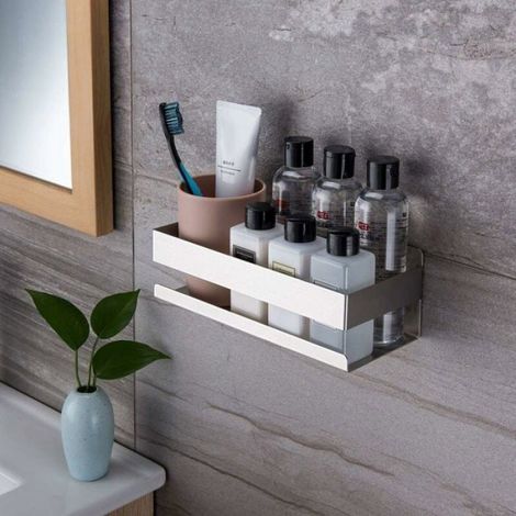 Etagere De Douche - Acier Inoxydable SUS304 - Sans Perçage - Anti-chute - 23 x 8 x 10 cm - Argent