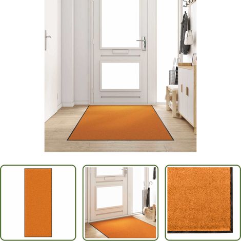 Tapis d'entrée moderne - Tapis d'entrée Orange et Noir 120 x 300 cm Polyamide et PVC (1/5)