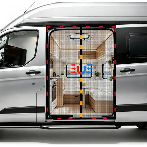 Moustiquaire Magnétique de Voiture, Moustiquaire Porte Coulissante, Filet d'ombrage de Camping pour Porte Latérale-pour Vito, Marco Polo, Californie, 150 x 110 cm (1/5)
