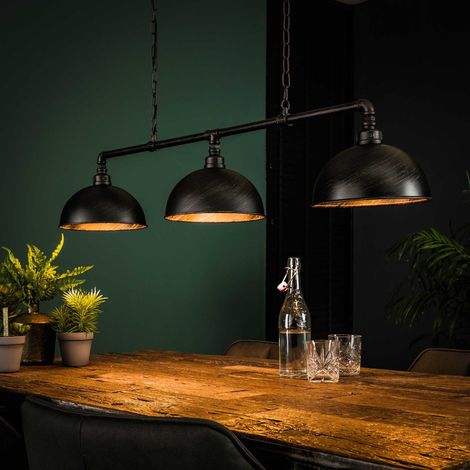 Luminaire industriel tube en métal 3 lampes LOFT (1/4)