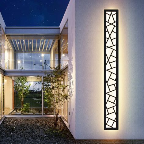 LED Longue Applique Murale Ip67 Étanche Applique Villa Intérieur Extérieur Longue Appliques Anthracite Longue Appliques Extérieur Jardin Appliques Longue MuralesTerrasse-60CM,Lumière chaude