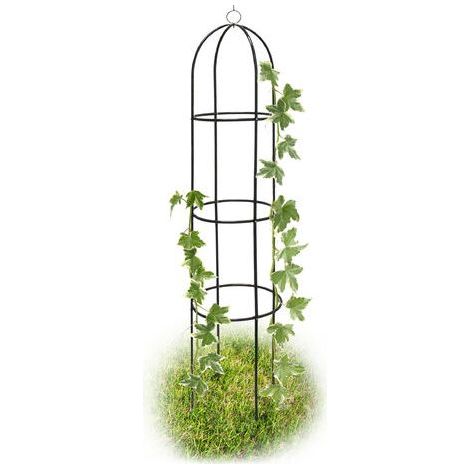 Tuteur de Jardin 145 cm Colonne rosiers Support pour Plantes grimpantes Ø 31.7 cm Obélisque de Jardin-Chrom (1/5)