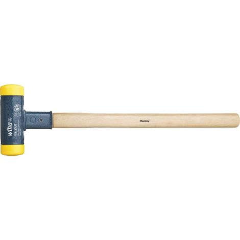 Wiha Massette à embout plastique sans rebond avec manche en hickory, embout de massette rond 40, 375 mm (02095)