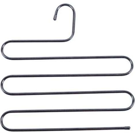 (14,17 x 14,17 pouces, lot de 2, noir) S-Type en acier inoxydable vêtements pantalons cintres placard rangement organisateur pour pantalons jeans écharpe à suspendre (1/4)