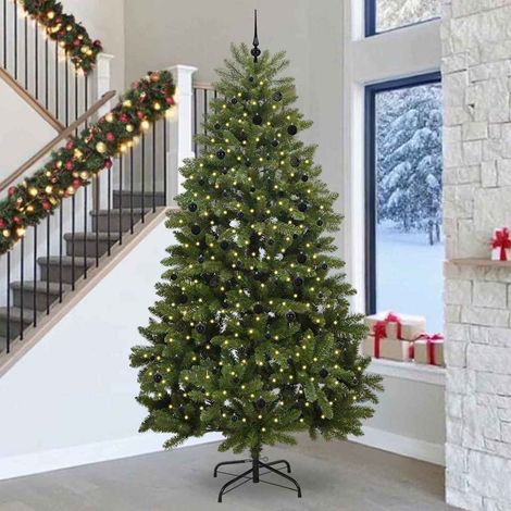 vidaXL Árbol de Navidad artificial 300 cm 300 LED Blanco Cálido Verde (1/4)