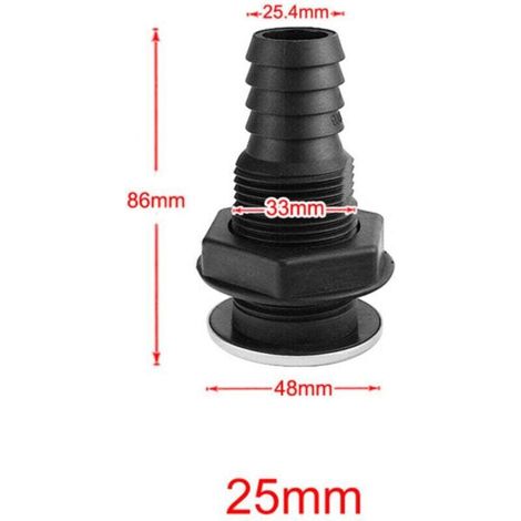 Raccord de Cale Nylon avec Rondelle Acier Inoxydable Pompe Aerateur Tuyau Bateau Marine Yacht
