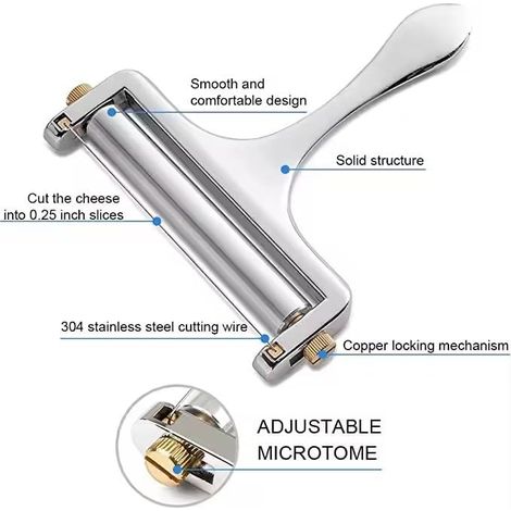Coupe-fromage réglable acier inoxydable 2 fils inclus (1/4)