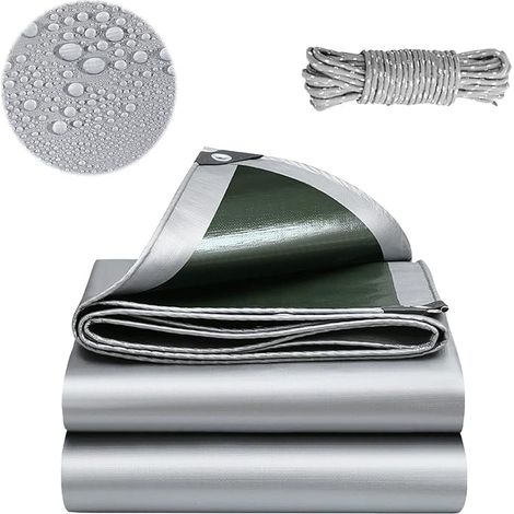 Bâche en polyéthylène imperméable - 3 x 3 m - Avec œillets - Résistante aux UV et à la déchirure - Bâche de protection des deux côtés - Résistante aux intempéries - Convient pour meubles de jardin (1/5)