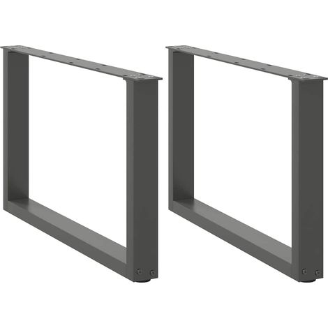 Couchtischbeine U-Form 2 Stk. Anthrazit 60x(42-43) cm Stahl