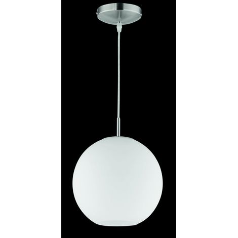 Suspensión moderna Moon Boccia White Glass Ø25 cm Trio Lighting