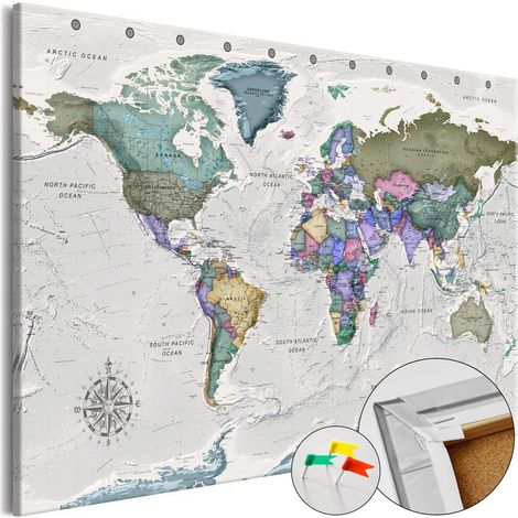 Tableau en liège World Destinations (1 Part) Wide - 120 x 80 cm (1/4)