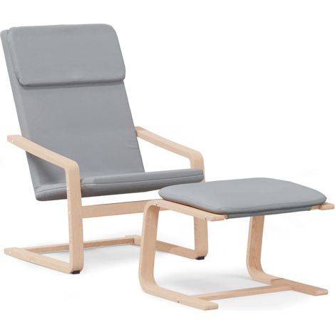 Maison Exclusive - Relaxsessel mit Hocker Hellgrau Stoff