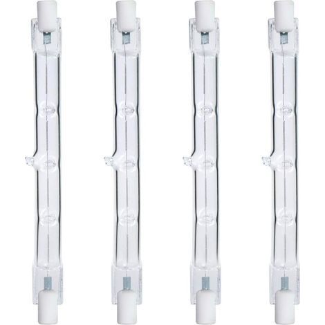 300W Equivalent Ampoules halogènes R7s Projecteur Halogène Linéaire 4650lm 2700K J118 Ampoule de Sécurité 118mm Longueur, Dimmable - 4Pack (1/5)