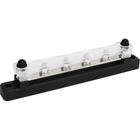 Bloc de distribution d'alimentation 6 voies avec couvercle anti-poussière, bornes M6 DC12V-48V 150A pour voitures, bateaux, camping-cars noir (1/5)