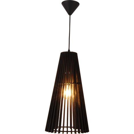 Lampada a sospensione Candellux Osaka legno nero E27