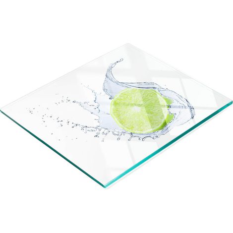 Tagliere da cucina in vetro temperato con grafica a tema lime, 60x52 cm (1/5)