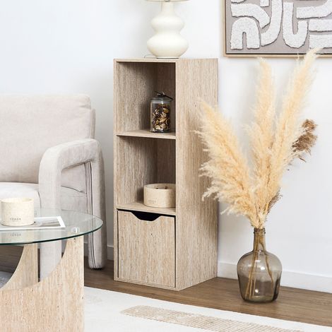 Etagere - Home Deco Factory - Pietra - Modulable - 3 Cases - Blanc Et Beige