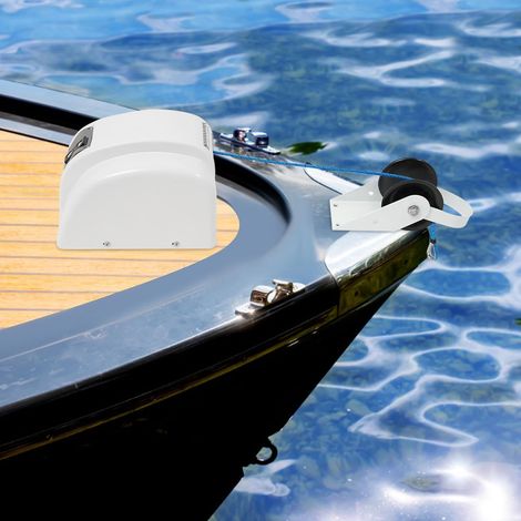 Guindeau électrique 45 lbs Guindeau d'ancrage électrique avec télécommande pour ancrage et éjection de bateaux rapides, bateaux de pêche, bateaux à moteur, capacité de charge 20 kg (1/5)