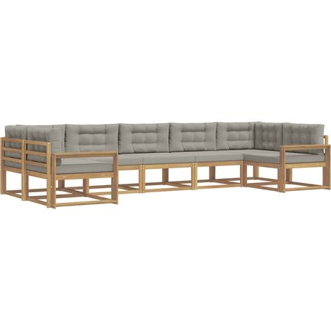 Ensemble de canapés d'extérieur 7 pc Blanc et gris clair vidaXL (1/5)