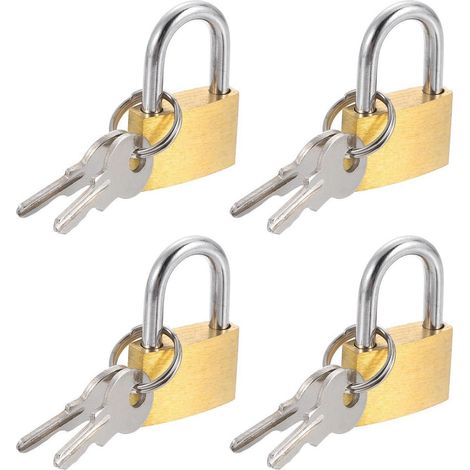 4x Messing Vorhängeschloss mit Schlüssel, 21mm, kurz, wasserdicht, rostfrei